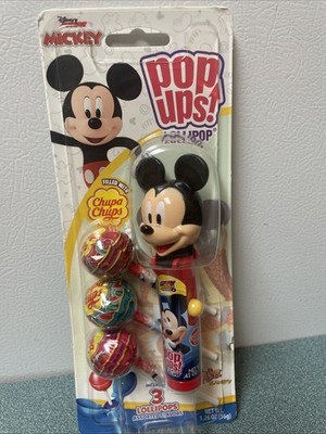 Mickey Mouse Disney- Chupa Chups Pop Ups 3 Lollipops Holder Rare 2023 - Sealed