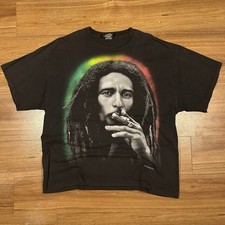 2005 Bob Marley 1X Zion Black Graphic T-shirt