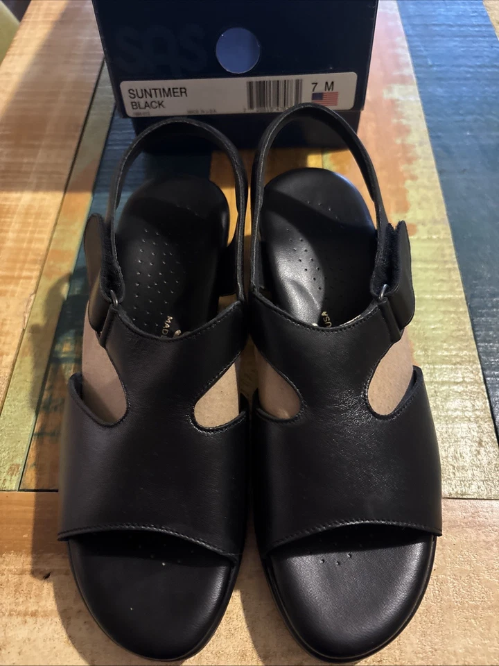 SAS Suntimer Womens Black Sandal Shoes Size 7 M, Medium New in Box - Image 2 of 4