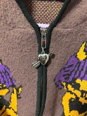 Chopova Lowena Tammie Jo Hooded Sweater Purple M fluffy wool