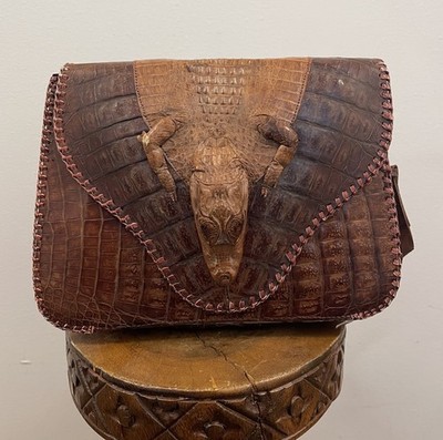 Vintage C. 1940 Authentic Baby Alligator Full Body Purse / with Strap