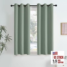 Room Darkening Curtains 63 Inches Long 2 40"W x 63"L Pack of 2 Sage Green