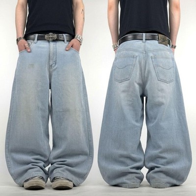 Vintage y2k rare nike grunge baggy wide leg light wash archive