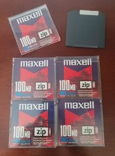 MAXWELL    iomega Zip 100 Disk w/ Case    Formatted for DOS     100MB x5
