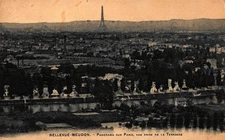 Bellevue Meudon, Panorama Sur Paris, Vue Prise De La Terraaae, Vintage Postcard
