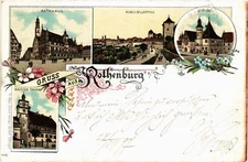 Old postcard AK Rothenburg - Scenes - Litho GERMANY (918594)