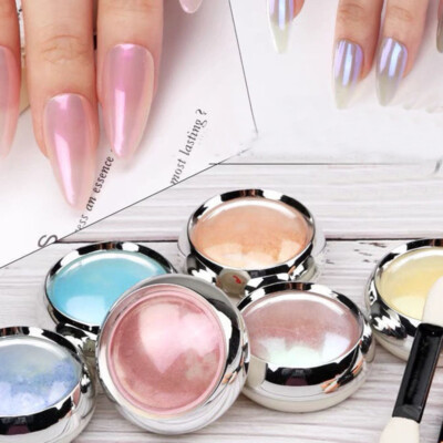 Holographisches Transparentes Nagelpulver Aurora Nail Art Glitzer Nagelstaub C8