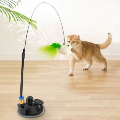 Interaktives Katzenspielzeug Kätzchen lustige Simulation Feder Vogel mit Glocke Katze StickToy;