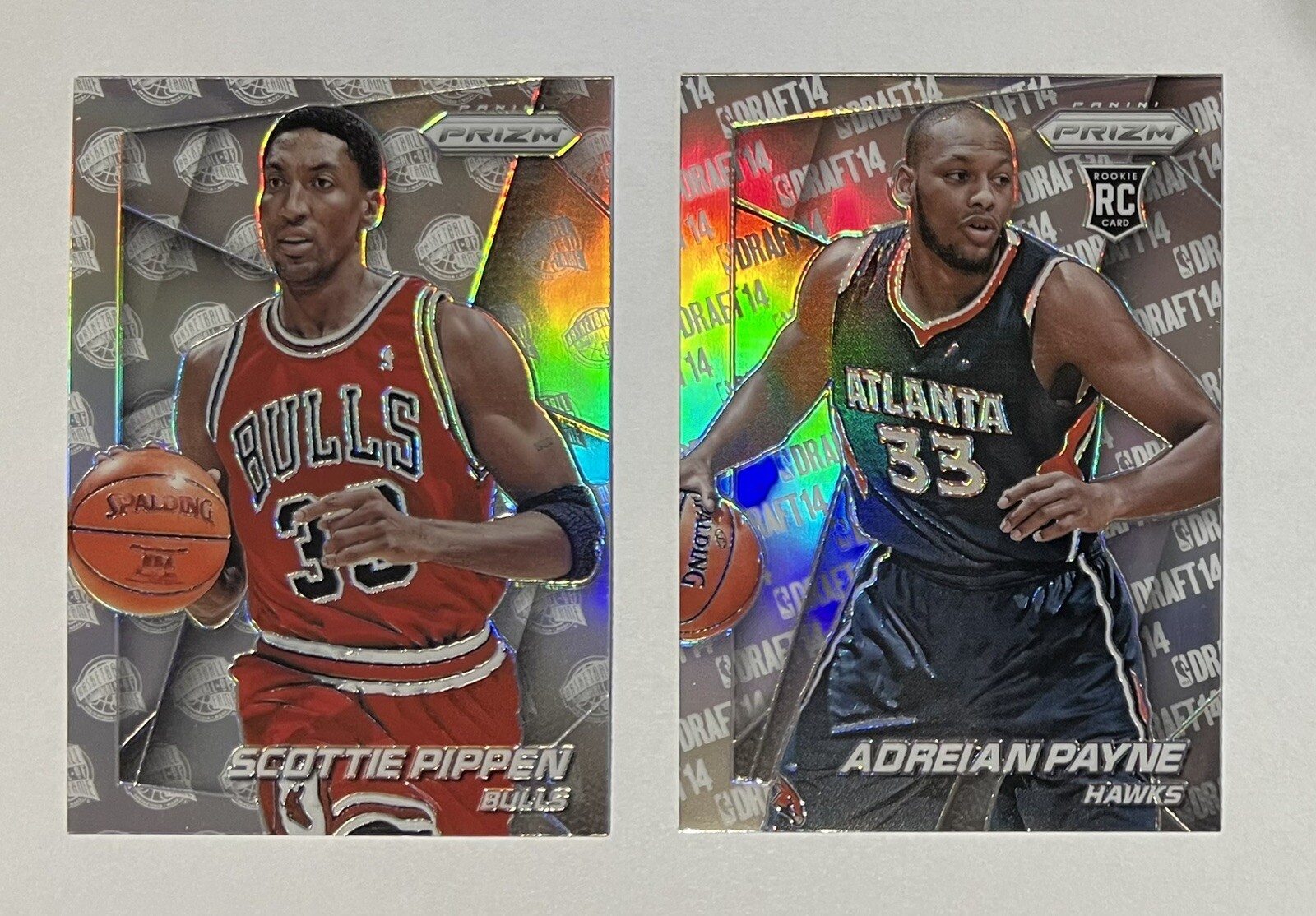 1 Scottie Pippen #27 & 1 Adreian Payne RC #4 2014-15 Panini Prizm SILVER PRIZM