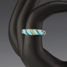 NATIVE AMERICAN ZUNI STERLING SILVER TURQUOISE RING