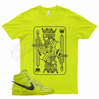 Yellow KING Shirt for Ambush N Dunk Atomic Green Flash Lime Neon Volt Tennis