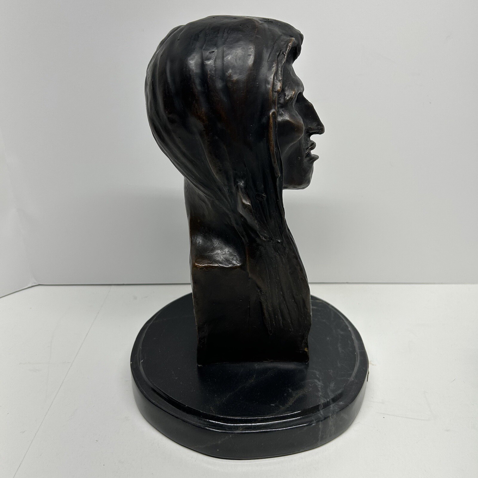 Frederic Remington Savage Bronze Statue Bust Copyright 1908 On Round Marble Base eBay