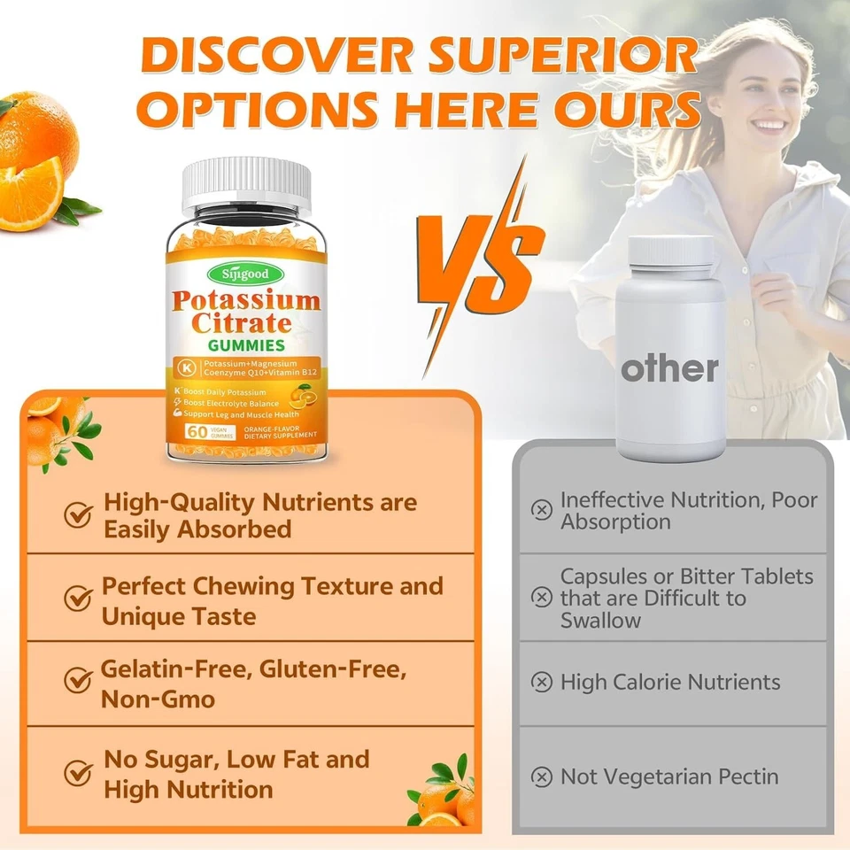 Pack de 2 gomitas de citrato de potasio - Alta potencia 60 unidades 60 (paquete de 2) Foto 3 de 4