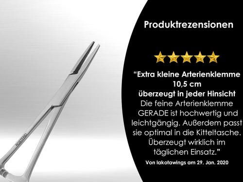 Feine Klemme GERADE Klemme 10,5 cm Extra klein Rostfrei Angelport Schraubzwinge - Picture 5 of 6