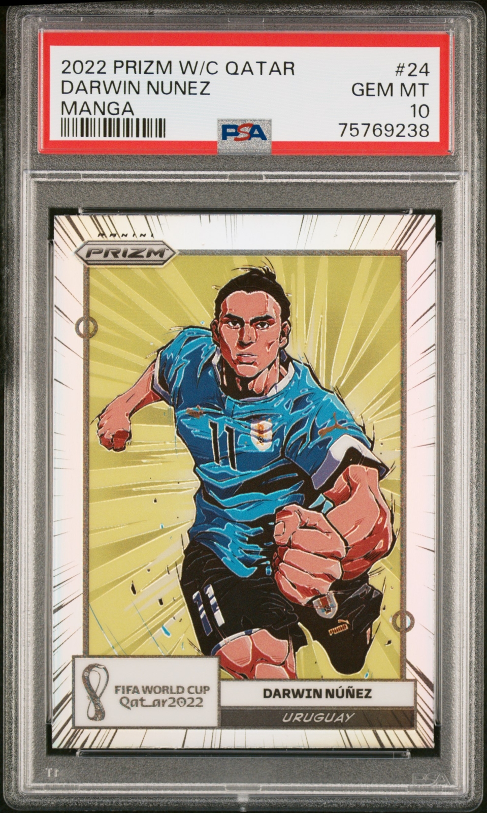 2022 Prizm World Cup Darwin Nunez Manga PSA 10 Uruguay Liverpool