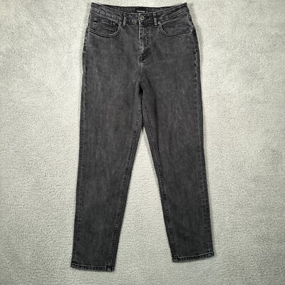 Frank and Oak Jeans Womens 29 Black Stevie Tapered Straight High