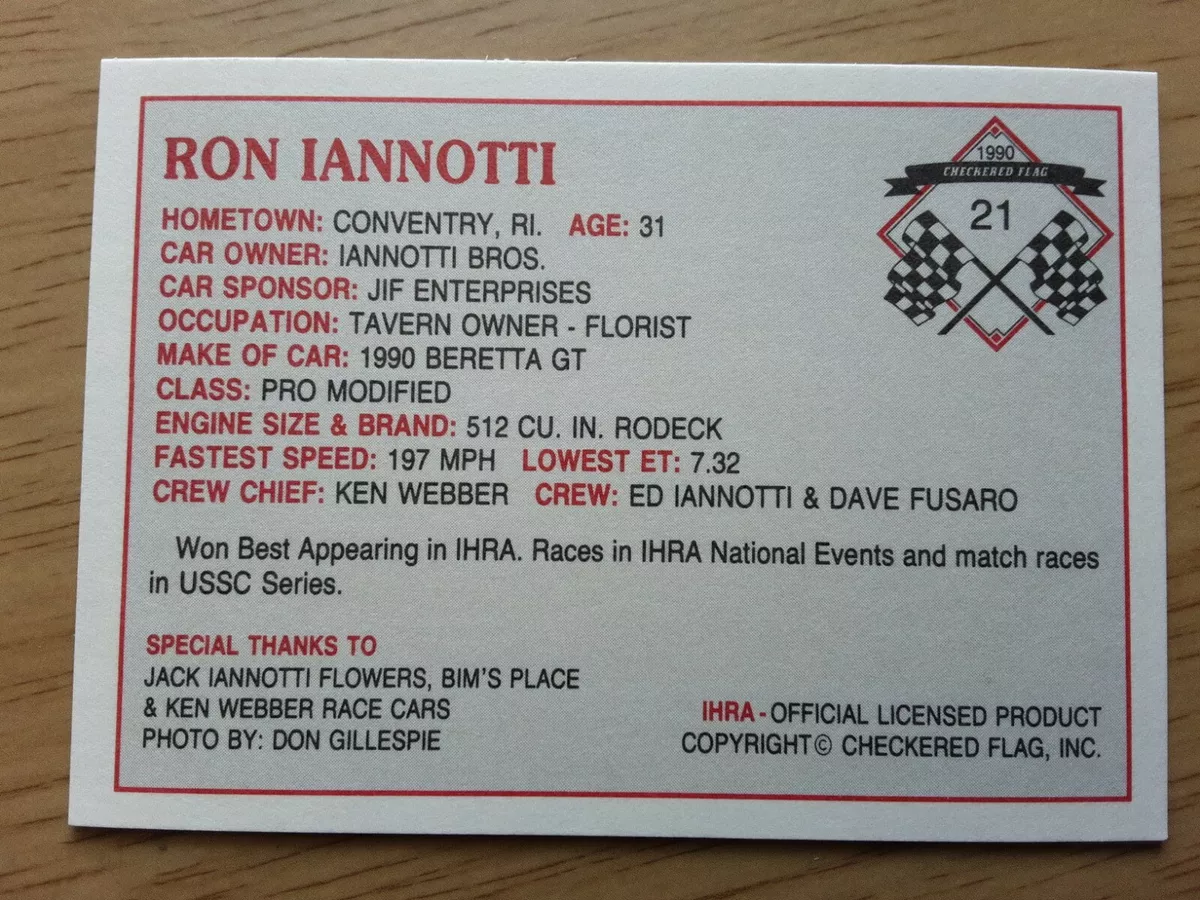Ihra Ron Iannotti Trading Card | eBay