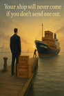Motivational Poster 16x20  "Your Ship will never come in if you don't... " Quote