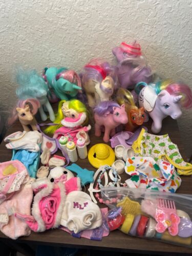 My Little Pony Vintage G1 Lot 9 Ponies Accessories Combs Hats Clothes Others - Picture 1 of 9