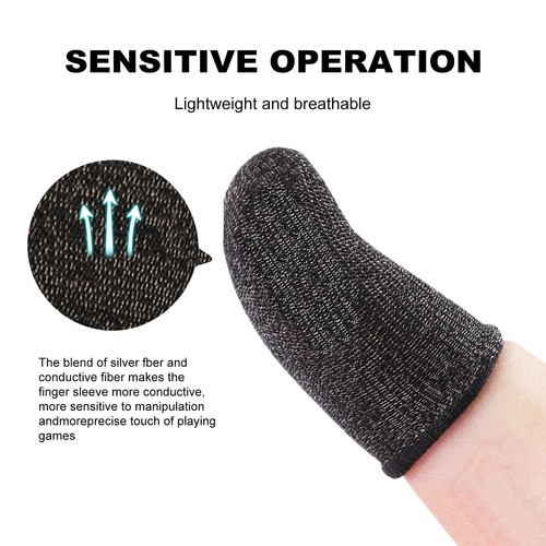 5 Pairs Screen Gaming Finger Sleeve Game Controller Mobile Sweatproof Gloves US - Picture 7 of 12