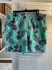 NEW Hollister 4 way stretch Guard Fit Swim Trunks shorts Floral Flowers XL NWT