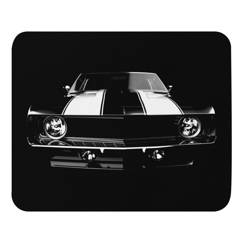 Tapis de souris cadeau pour propriétaire de voiture musculaire noir première génération Chevy Camaro