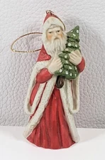 Old World Santa Claus Father Christmas St Nicholas Ornament 4" Vintage