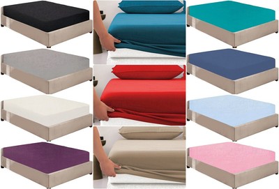 Qualität Premium 100 % reines Polyester 40 cm 16 Zoll tief Spannbetttuch