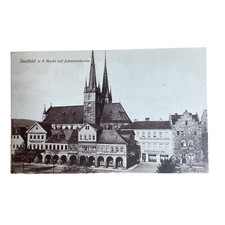 Postkarte AK Saalfeld Saale Markt Johanniskirche Modewareb Ungelaufen