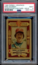 1982 Perma-graphics Super Star Credit Cards Baseball Mike Schmidt Gold PSA 9