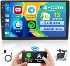 9 Double 2 Din Android 13 Touch Screen Car Stereo Radio GPS WIFI Carplay 2+64GB