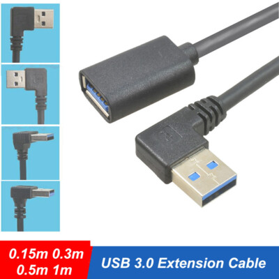 USB 3.0 Verlängerungskabel 5Gbps Winkel 90° Stecker auf Buchse Kabel 0.15m-1m