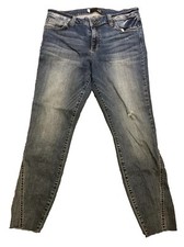 Kut From The Kloth Jeans Women  s Sz 12 Connie Ankle Skinny Distressed Raw Hem