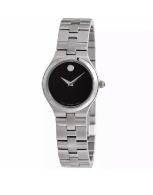 New Movado Juro Women\'s Stainless Steel Black Dial Watch 0607444 Movado Juro Quartz Black Dial Ladies Watch 0607444 Movado main image 2