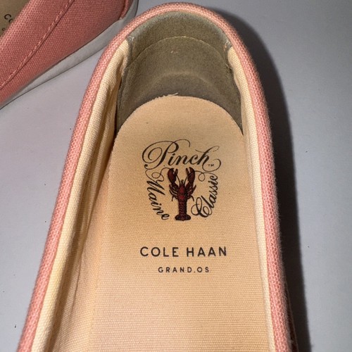 Cole Haan Shoes Womens 9B Pinch Maine Casual Slip On Loafers W02180 Pink Canvas - Picture 3 of 10
