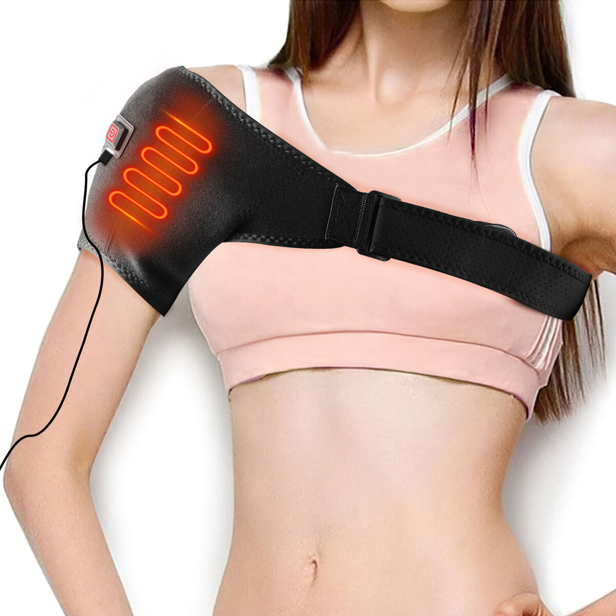 Left/Right Heated Shoulder Brace Rotator Cuff Support Relief Pain
