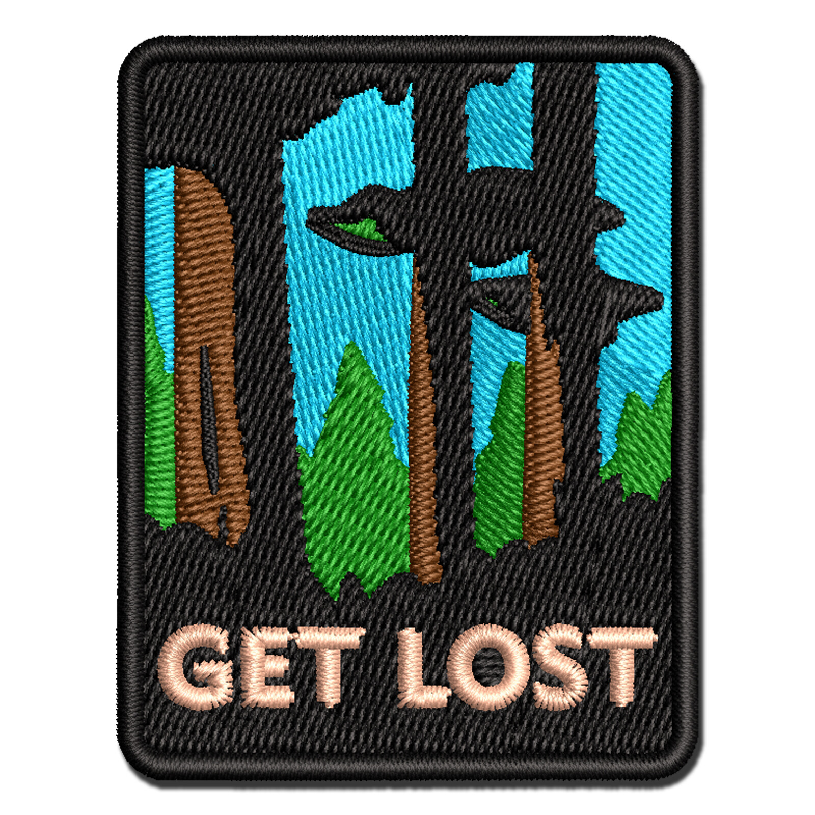 Lost Forest Nature Hiking Multi-Color Embroidered Iron-On Patch