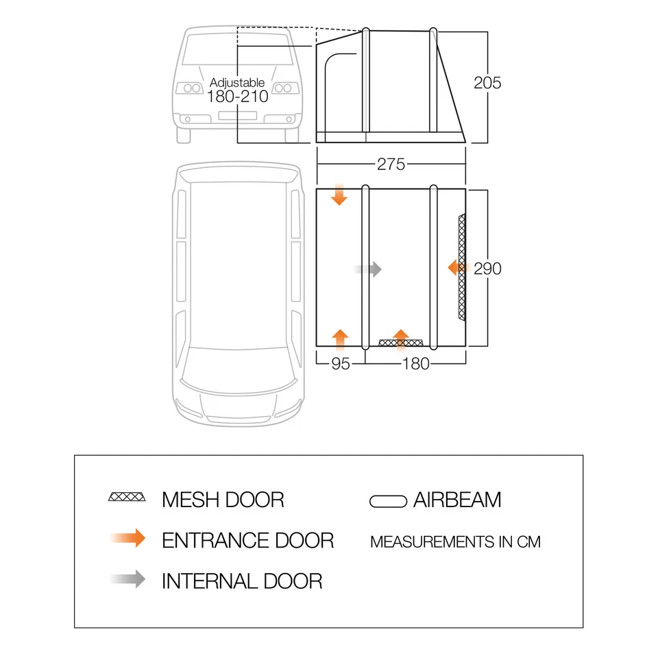 VANGO Bus Vorzelt Faros III Air Low Camping Auto Luft Zelt Airbeam Aufblasbar - Bild 2 von 4