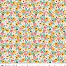 Handmade Valance or Curtain Panel Spring Gardens Sky
