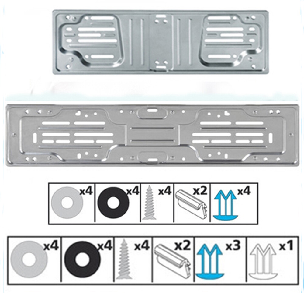 Kit Portatarga Premium Acciaio Grigio Auto - Protezione e Stile dal 1999
