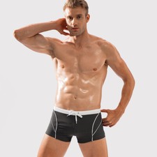 Men's With Adjustable Drawstring Swimming Trunks Mens Elastic Quick Dry Swimwear
