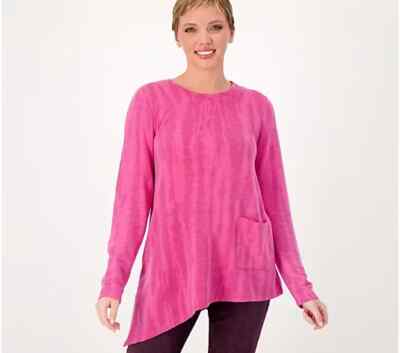 LOGO Lounge Lori Goldstein Printed Brushed French Terry Top-Barberry-XS-A558178