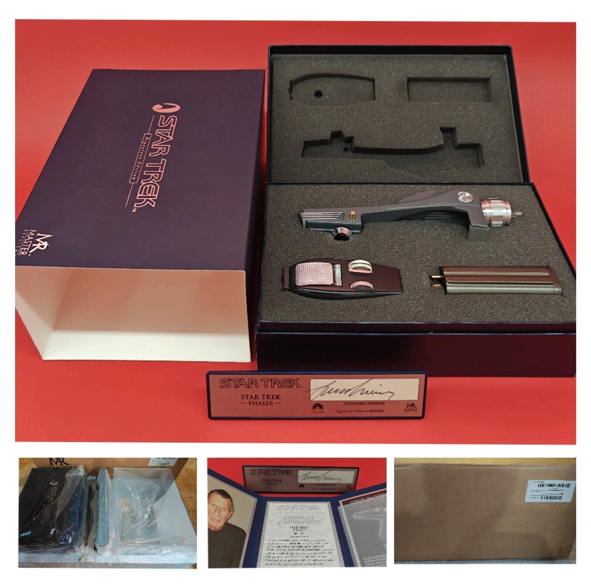 王選候補者 フェルト SP PSA10 Master Replicas Star Trek Phaser Leonard Nimoy Signature
