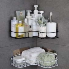 Bathroom Corner Storage Shelves Wall Mounted Rack Shampoo Holder Iron Shower