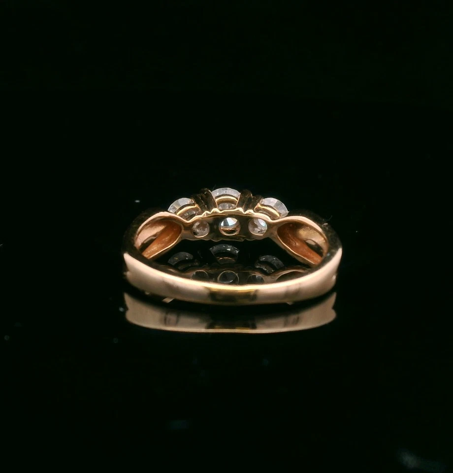 Anillo de diamantes de oro amarillo de 14 quilates de 0,75 quilates - tamaño 5,25 - 3,49 g Foto 3 de 4