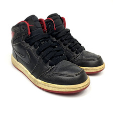 Nike Air Jordan 1 Retro High Black Red Shoes 705303-021 Sneakers Kids 12C