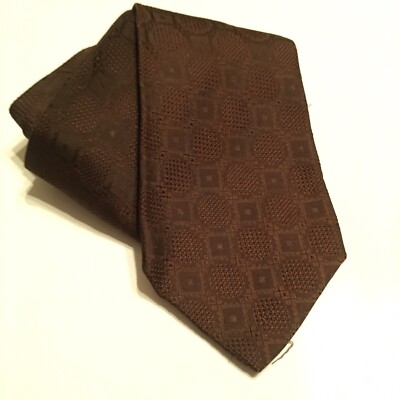 Vintage Men's  Tie The London Shop of Dallas Chocolate Brown ￼￼Textured pattern