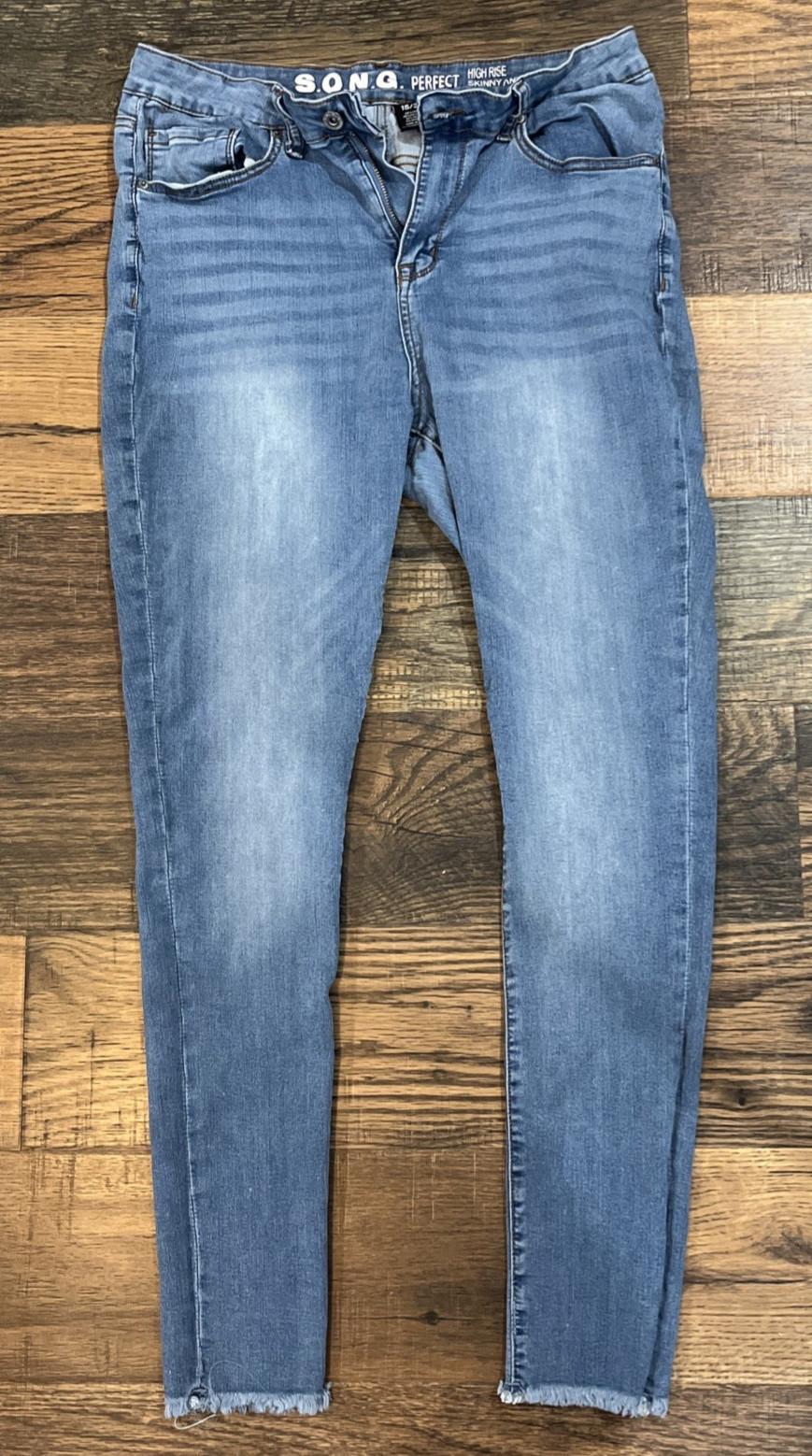 SONG Jeans Size 15/32 Womens High Rise Skinny Blue Denim