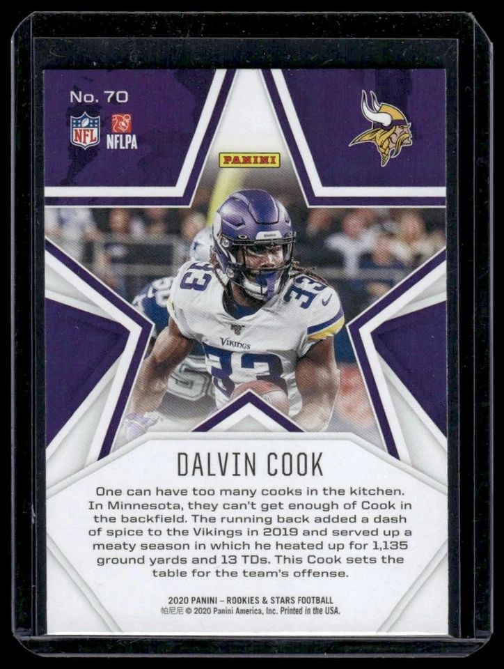 2020 Panini Rookies & Stars #70 Dalvin Cook Purple - Image 2 of 2