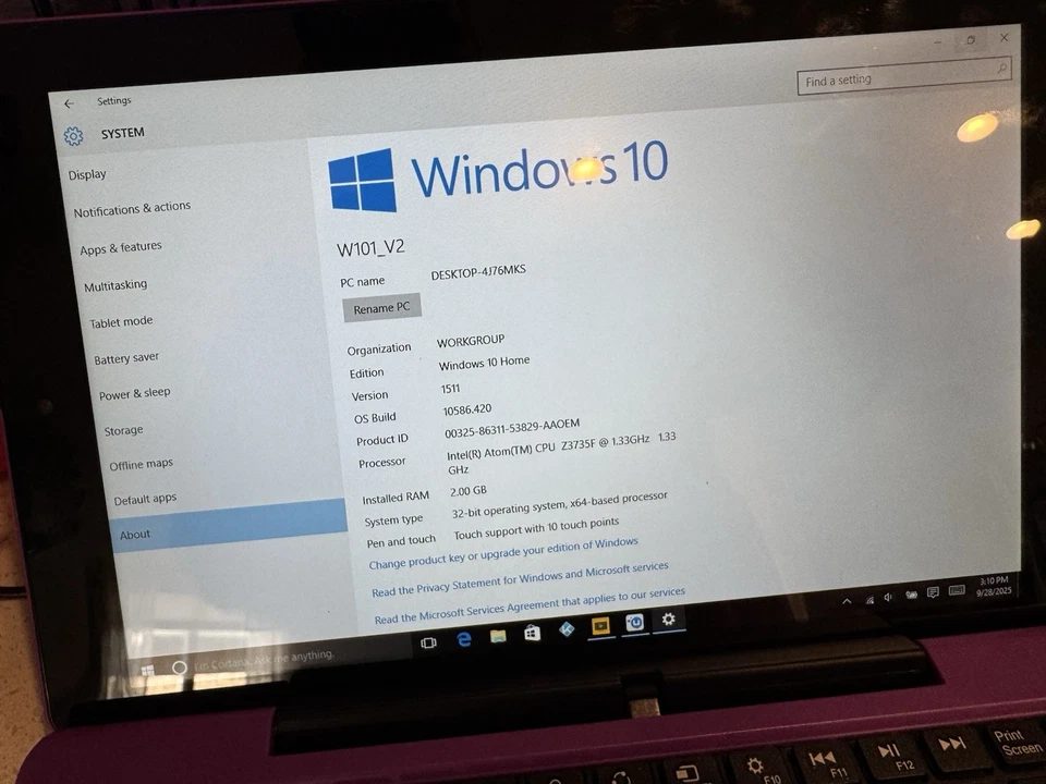 Tablet RCA Cambio W101 V2 Windows 10 2 Gb/32 GB Intel(R) Atom(TM) 1,33 GHz Wi-Fi Foto 3 de 4